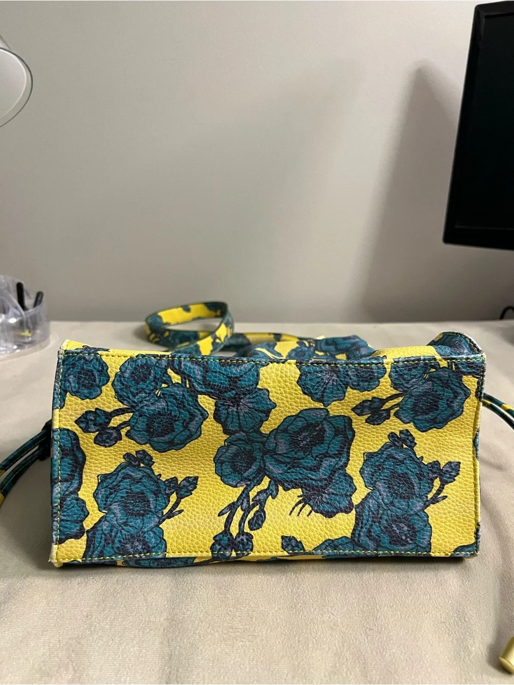 🌼 Foley + Corinna Floral Convertible Satchel Crossbody Yellow Teal Bag